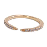14K Solid Gold Natural Diamond Claw Mid Mini Ring - Image 2