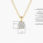 18k Solid Gold 0.25ctw Illusion Setting Brilliant Diamond Necklace - 图片 6