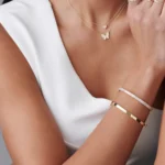 14k Half Eternity Baguette and Round Diamond Bangle - 图片 5