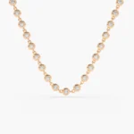 18k Gold Bezel Setting Natural Diamond Tennis Necklace - 图片 4