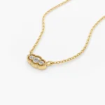 18k Solid Gold Art Deco Trio Moissanite Diamond Necklace - 图片 3