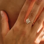14K Solid Gold Ballerina Baguette Diamond Cluster Ring - 图片 2