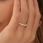 18K Solid Gold  Round Diamond Anniversary Ring