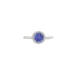 18K Solid Gold Tanzanite and Diamond Ring