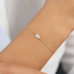 14k Gold Lab-Grown Diamond Evil Eye Bracelet - 图片 6