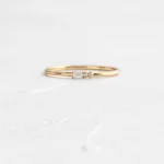 14k Gold Lab-Grown Diamond Morse Code Rings Initials - 图片 4