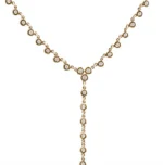 Bezel Set Natural Diamond Lariat Necklace - 图片 2