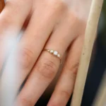 14K Three Stone Natural Diamond Ring - Image 2