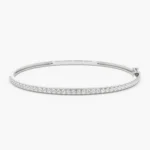 14k Stacking Micro Pave Diamond Bangle 0.90 ctw - Image 5