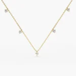 18k Dangling Natural Diamond Solitaire Necklace - Image 6