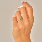 18K Solid Gold Emerald Oval Solitaire - 图片 2