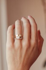 14k Wedding Gold Ring ,Engagement Promise Ring ,Bridesmaid Gift, Solid Gold Ring - Image 9