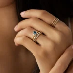 18K Solid Gold Stargaze Ring, 1.02ct. Oval Cut Greenish Blue Montana Sapphire Gold Ring - Image 6