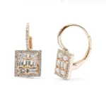 Oscar Earrings With Baguette and Pave Natural Diamonds