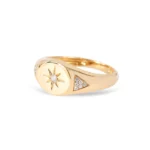 Diamond Star Signet Ring - 图片 2