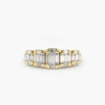 14K Graduating Baguette Diamond Anniversary Ring - Image 3