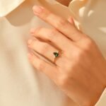 14K Solid Gold Emerald Marquise Ring