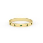 18K Solid Gold Natural Emerald Ring - 图片 3