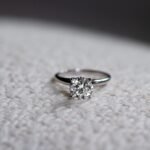 18k White Gold Moissanite Diamond Classic Solitaire Ring - Image 4