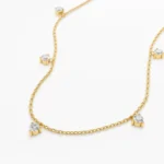 18k Dangling Natural Diamond Solitaire Necklace - Image 3