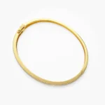 14k Half Eternity Baguette and Round Diamond Bangle - 图片 2