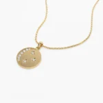 18k Natural Diamond Moon and Crescent Pendant - 图片 3