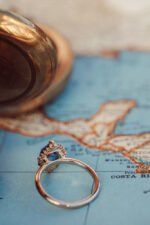 18K Solid Gold Sapphire & Diamond Ring - 图片 5