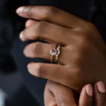 18K Solid Gold White Sapphire Astra Ring - Image 3