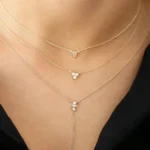 18k Bezel Set Trio Natural Diamond Necklace - Image 8