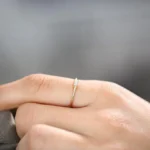 18k Gold Single Baguette Natural Diamond Ring - Image 2