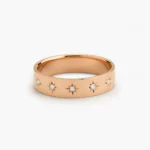 14K Gold Starburst Natural Diamond Signet Ring - Image 4