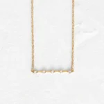 18k Solid Gold Petite Natural Diamond Distance Necklace