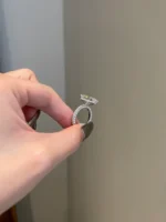 7 Carat Brilliant Radiant Cut Moissanite Engagement Ring for Women - 图片 5