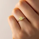18k Gold 1ct. Fancy Yellow Moissanite Diamond Ring - Image 6