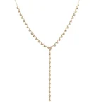 Bezel Set Natural Diamond Lariat Necklace - 图片 5