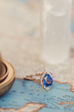 18K Solid Gold Sapphire & Diamond Ring - 图片 7