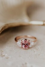 14K Solid Gold 1.98 ct Oval Deep Pink Garnet Ring