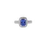 18K Solid Gold Tanzanite And Diamond Ring