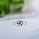 18k White Gold Moissanite Diamond Classic Solitaire Ring - Image 3