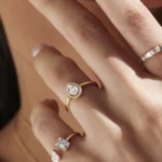 14k Pear Shape Illusion Setting Diamond Engagement Ring - 图片 9