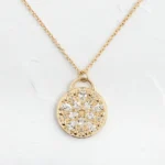 18k 纯金踏脚石项链