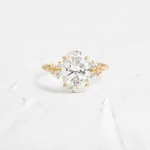 18K Solid Gold Oval Cut Lab-Grown Diamond Engagement Ring - Image 3