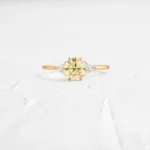 18k Gold 1ct. Fancy Yellow Moissanite Diamond Ring
