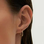 14k Dainty Natural Diamond Hoop Earrings