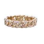 18k Gold Natural Diamond Braided Chain Link Ring - Image 2