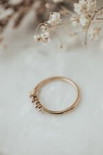 5 Natural Diamond V Tracer Band, Stacking Band - 图片 5