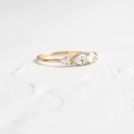 14k Solid Gold Diamond Counterpart Ring - Image 8