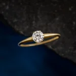 14k Solid Gold 0.3ct. Round Cut Natural Diamond Ring