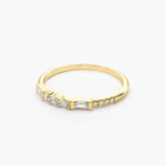 14K Solid Gold Natural Citrine Bezel Ring - 图片 5