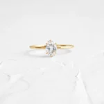14k Solid Gold Lab-Grown Diamond Basket, 0.5ct. Oval Cut Diamond Ring - Image 7